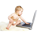   Baby, Neugier & erwartung, Laptop