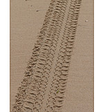   Sand, Reifenspur, Reifenabdruck