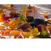   Herbst, Wein, Herbstlaub, Rotwein