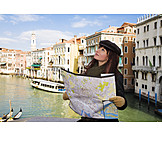   Holiday & travel, Tourism, Searching, Venice, City map, Tourist