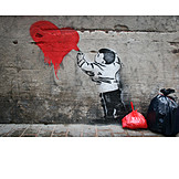   Heart, Spraying, Graffiti, Streetart