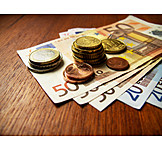   Euro, Geldschein, Geldmünze