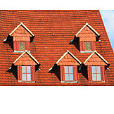   Dachfenster, Ziegeldach, Dachgaube