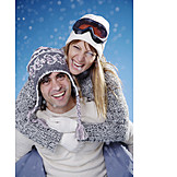   Love couple, Skiers, Snowboarder