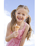   Child, Girl, Cheerful, Ice cream, Ice cream wafer