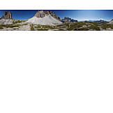   Mountain panorama, Three peaks, Paternkofel