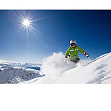   Wintersport, Skifahren, Skifahrerin