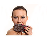   Young Woman, Indulgence & Consumption, Chocolate