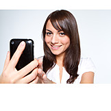   Young Woman, Mobile Phones, Sms