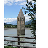   Kirchturm, Reschensee