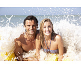   Paddle, Love couple, Water splashes, Beach holiday