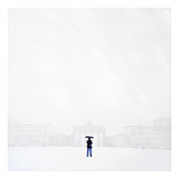   Brandenburg gate, Tourist, Blizzard
