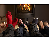  Comfortable, Heating, Fireplace, Winter evening