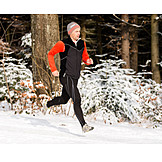   Man, Winter, Running