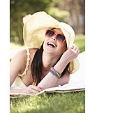   Young Woman, Woman, Enjoyment & Relaxation, Summer