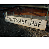   Information sign, Main station, Stuttgart