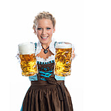   Junge frau, Bier, Maßkrug, Oktoberfest