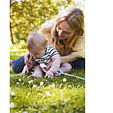   Baby, Mother, Meadow, Park, Nature