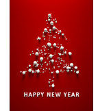   Weihnachtsbaum, Weihnachtskarte, Happy New Year