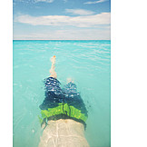   Teenager, Bathing, Mediterranean Sea