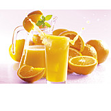   Orangensaft, Vitamine, Frisch gepresst