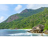  Küste, Silhouette, Seychellen