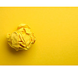  Gelb, Idee, Kreativität, Verworfen, Papierkugel