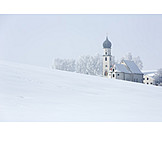   Feld, Winter, Kirche