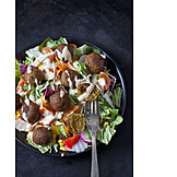   Mixed salad, Vegan, Falafel