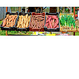   Wochenmarkt, Süßkartoffel, Gemüsemarkt, Markstand