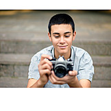   Teenager, Smiling, Photograph, Analog, Photo Camera