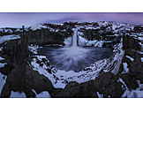   Waterfall, Rock, Iceland, Ice