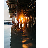   Sonnenuntergang, Pier, Kalifornien