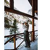   Young woman, Vacation, Warming up, Banff national park