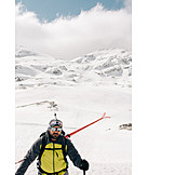   Mountain range, Winter sport, Skiers